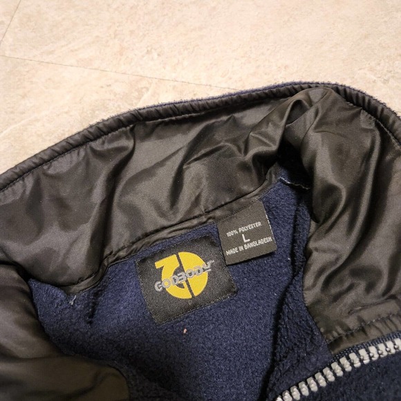 VTG Y2K GODBODY Mens L Large Pullover Fleece 1/4 Zip Hybrid Jacket Embroidered - Picture 5 of 9